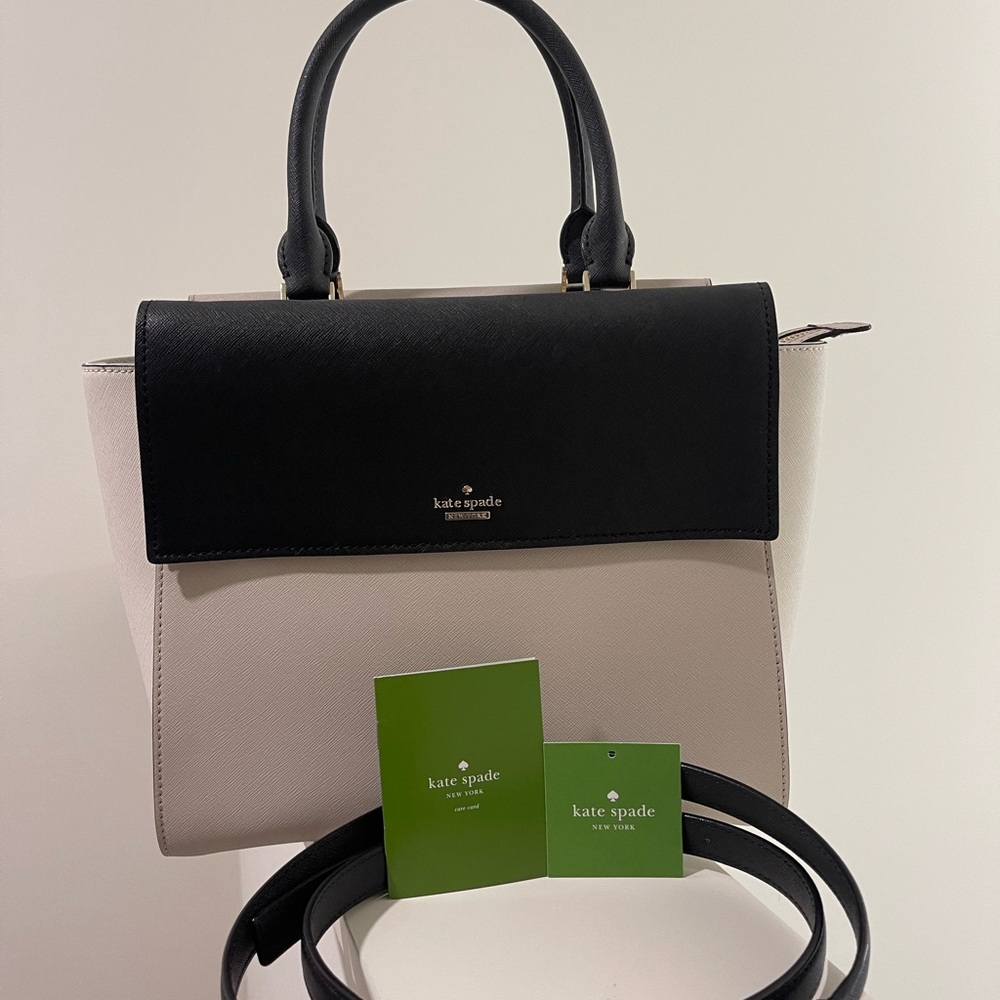 NEW Kate Spade ♠️ Black and Cream Satchel